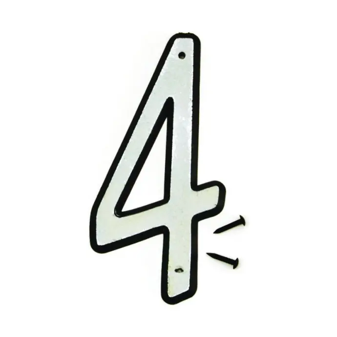 [029069306045] 4" REFLECTIVE PLASTIC NUMBER 4 HY-KO - 30604