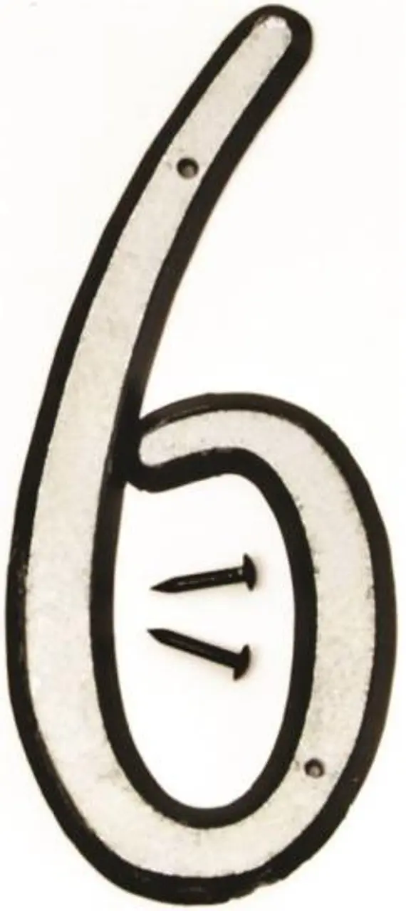 [029069306069] 4" REFLECTIVE PLASTIC NUMBER 6 HY-KO - 30606