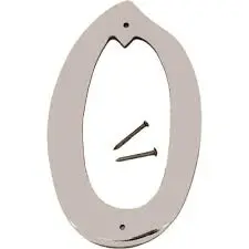 [029069312107] 4" SATIN NICKEL FINISH HOUSE NUMBER 0 HY-KO - SN-40/0