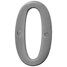 [029069309305] 4" SATIN NICKLE HOUSE NUMBRE 0 HY-KO - BR-43SN/0