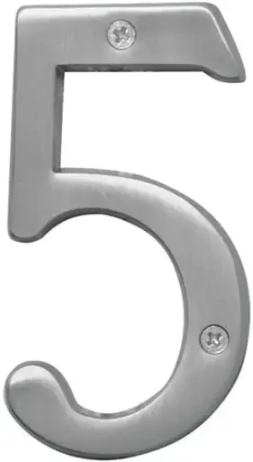 [029069309350] 4" SATIN NICKLE HOUSE NUMBRE 5 HY-KO - BR-43SN/5
