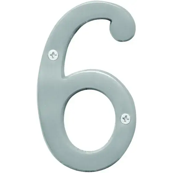 [029069309367] 4" SATIN NICKLE HOUSE NUMBRE 6 HY-KO - BR-43SN/6