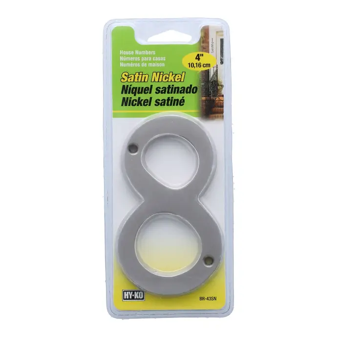 [029069309381] 4" SATIN NICKLE HOUSE NUMBRE 8 HY-KO - BR-43SN/8