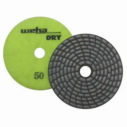 [DPS450 ] 4" SPIRAL DRY POLISH PAD GRIT 50 WEHA - DPS450