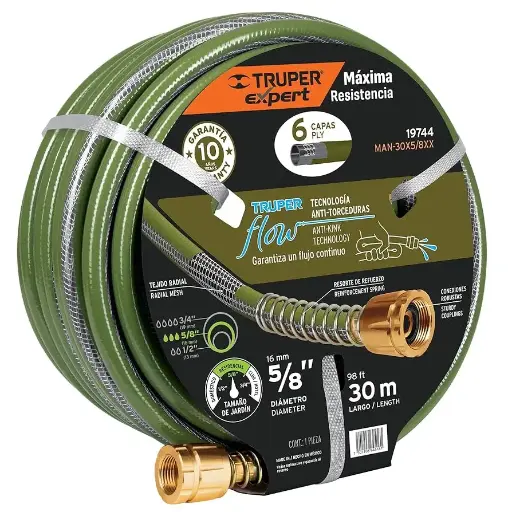 [7501206650318] 5/8" X 98' GARDEN HOSE GREEN TRUPER - TR MAN-30