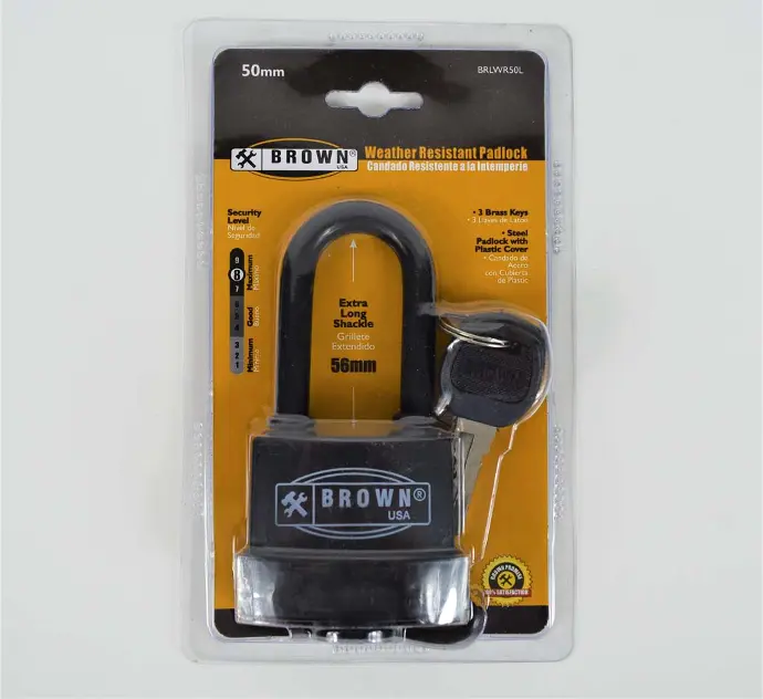 [638110066120] 50MM WEATHER RESISTANT LONG PADLOCK - BRLWR50L