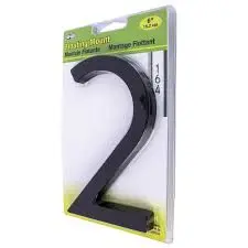 [029069310721] 6" BLACK FLOATING MOUNT HOUSE NUMBER 2 HY-KO - FM-6/2