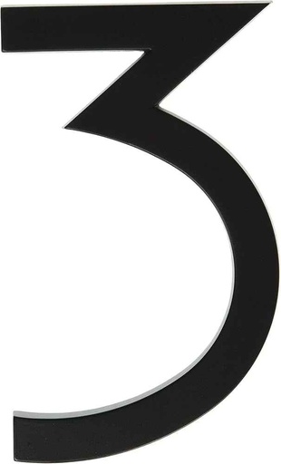 [029069310738] 6" BLACK FLOATING MOUNT HOUSE NUMBER 3 HY-KO - FM-6/3