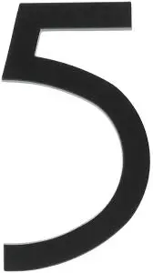 [029069310752] 6" BLACK FLOATING MOUNT HOUSE NUMBER 5 HY-KO - FM-6/5