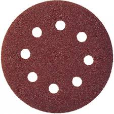 [RDVRO0220006 ] 6" RED VELCRO DISC WITH HOLES 220GRIT