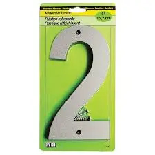 [029069308322] 6" REFLECTIVE PLASTIC NUMBER 2 HY-KO - 30802