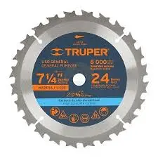 [7501206620908] 7 1/4" 24T TRUPER CARBIDE SAW BLADE