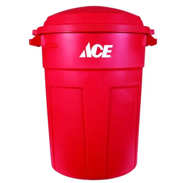 [082901711025] ACE TRASH GARBAGE CAN 32GAL DARK RED