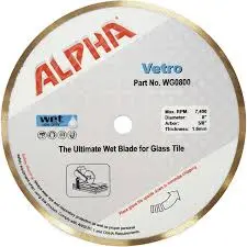 [749173461217] ALPHA VETRO BLADE 8" 8 GLASS BLADE - WG0800