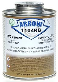 [726581110425] ARROW 1104RB CLEAR REGULAR BODY PVC CEMENT 8OZ - 1104RB