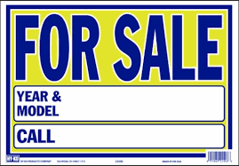 [029069224066] AUTO FOR SALE SIGN 9" X 13" HY-KO - 22406