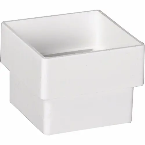 [T0523] Amerimax Contemp Square Downsprout Connector - White 2"