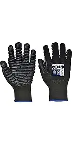 [5036108178811] Anti- Vibration Glove Black XLarge PortWest - A790BKRXL