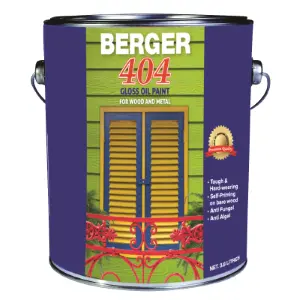 [842380018110] BERGER 404 -  GLOSS OIL PAINT - WHITE  - 5GALS