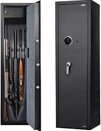 [SFW120DSB ] BIOMETRIC RIFLE GUN SAFE FINGERPRINT SHOTGUN, PISTOL METAL BLACK BOX