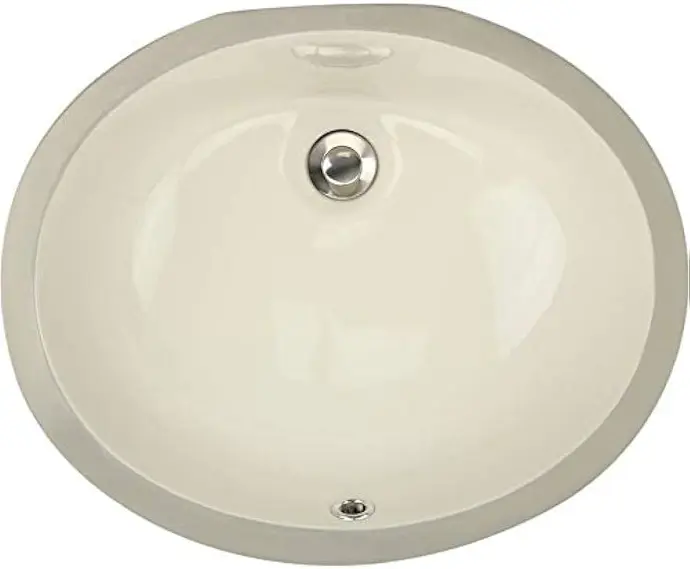[AS235] BISCUIT OVAL UNDER MOUNT PORCELAIN SINK - AS 235