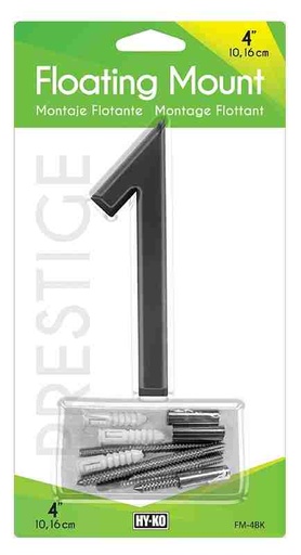 [029069150907] BLACK 4" PLASTIC HOUSE NUMBER 1 HY-KO - FM-4BK/1