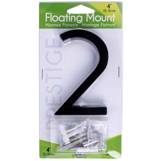 [029069150914] BLACK 4" PLASTIC HOUSE NUMBER 2 HY-KO - FM-4BK/2