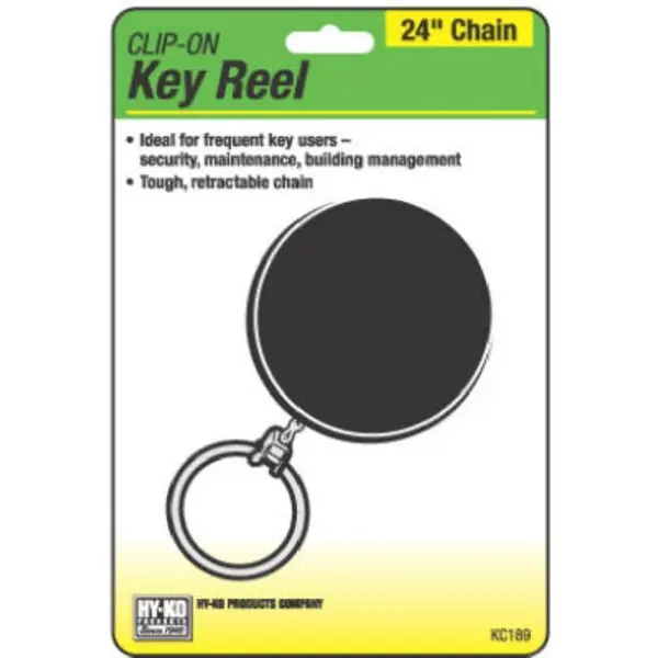 [029069751708] BLACK CLIP ON KEY REEL 24" HY-KO - KC189