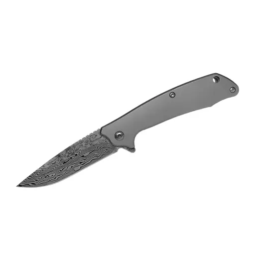 [815949013864 ] BLACKBIRD ROPER FRAME LOCK BB MAVERICK DAMASCUS-SS HANDLE KNIVES - RP0037D