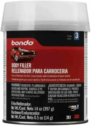 [076308002619] BONDO BODY FILLER W/CAP PINT - 261