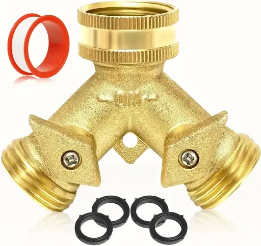 [7453038449755] BRASS 2 WAY HOSE SPLITTER YST110-VEN 