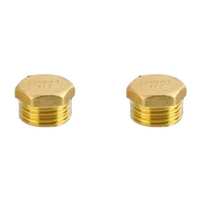 [032888160385] BRASS SOLID PLUG CAP 1/2" - 458-003NL