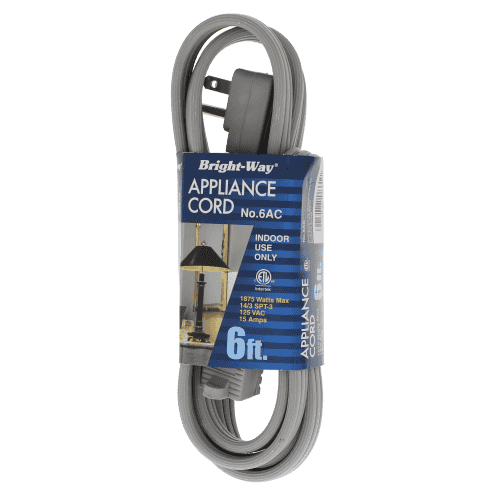 [075877086112] BRIGHT WAY 6' 14/3 AIR CONDITONER CORD W3323 GREY - 6AC