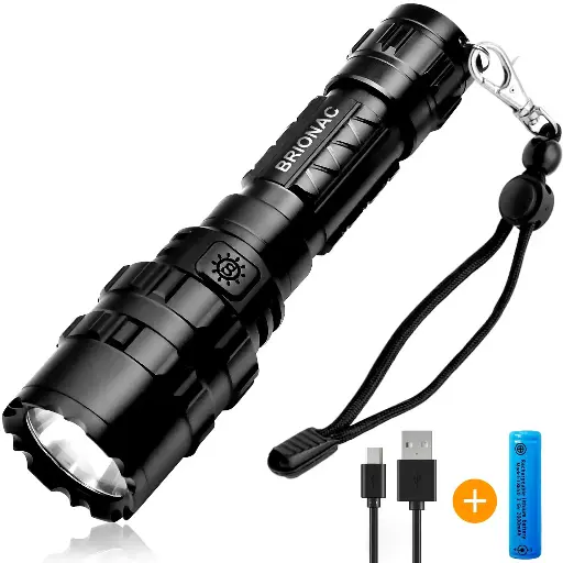 [X002AOW18N] BRIONAC RECHARGEABLE LED FLASHLIGHT WATERPROOF