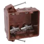 [786358522424] BROWN PLASTIC 2-GANG BOX WITH EARS