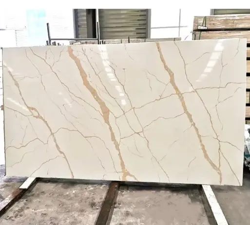 [3016] Brown Veins Calacata - Quartz Slab