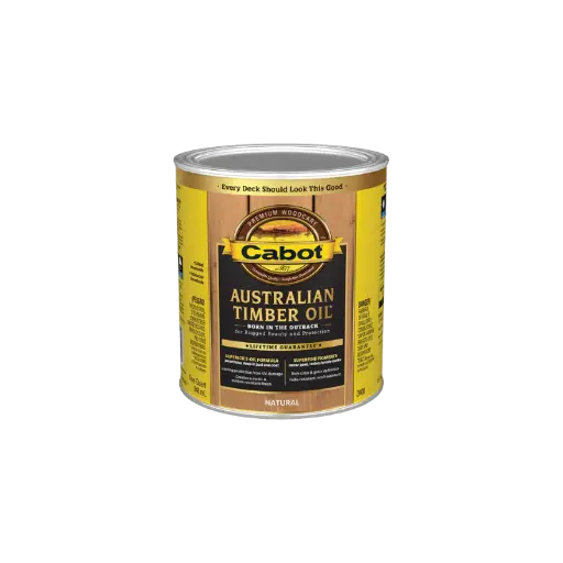 [080351434006] CABOT AUSTRALIAN TIMBER OIL EXTERIOR WOOD FINISH NATURAL BASE QUART...