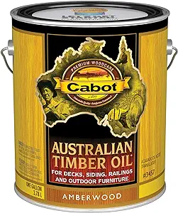 [080351810039] CABOT AUSTRALIAN TIMBER OIL WOOD STAIN FINISH AMBERWOOD GAL - 140.0...