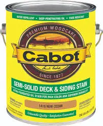 [080351114168] CABOT SEMI-SOLID DECK AND SIDING STAIN 1416 NEW CEDAR GAL - 140.000