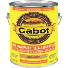 [080351103162] CABOT SEMI-TRANSPARENT DECK AND SIDING EXTERIOR STAIN NEW CEDAR GAL...