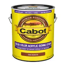[080351810541] CABOT SOLID COLOR ACRYLIC SIDING STAIN REDWOOD GAL - 140.0000880.007