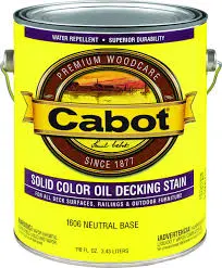 [080351116087] CABOT SOLID COLOR OIL DECK STAIN MEDIUM BASE GAL - 140.0001608.007
