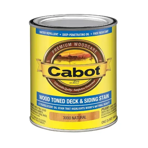 [080351418082] CABOT WOOD TONED DECK AND SIDING SOLID COLOR ARYLIC DECKING STAINA & SEALER MEDIUM BASE QUART - 140.0001808.005