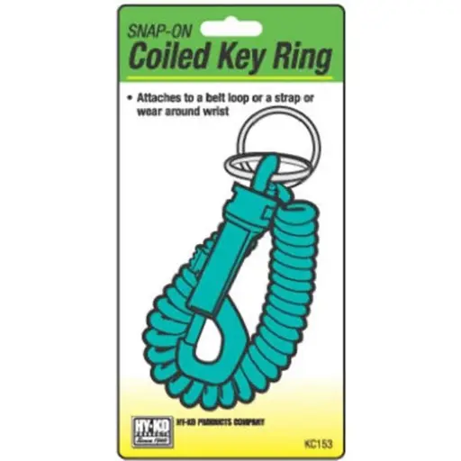 [029069751937] COILED KEY RING 2 PLASTIC SNAP HY-KO - KC153