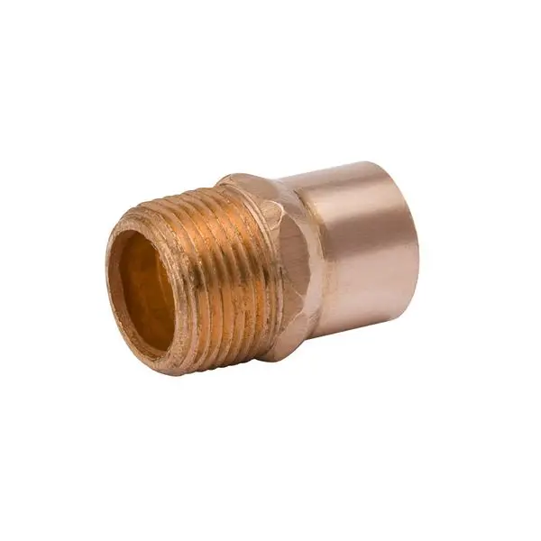 [W01124] COPPER MALE ADAPTER 3/8" ID X 1/2" OD MIP - W01124