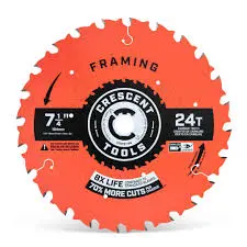 [697099357018] CRESCENT 7-1/4" SAW BLADE 24T FRAMING - CSBFR-724-10