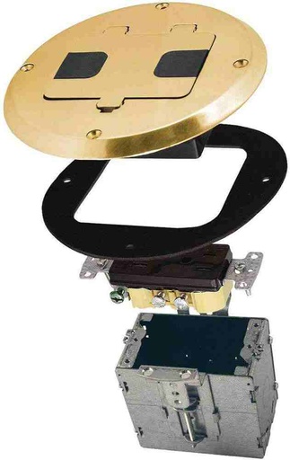 [034481100012] Concealed Receptacle Floor Box Kit - RACO