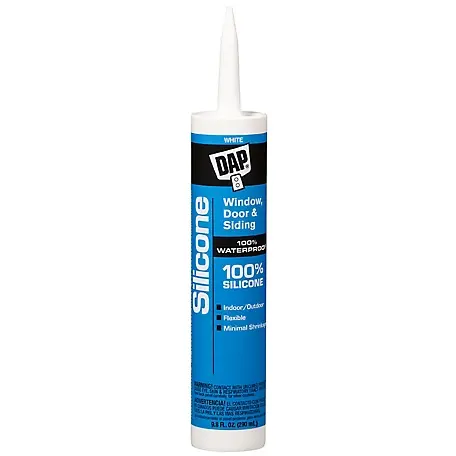 [070798086463] DAP - 100%  WHITE SILICONE RUBBER SEALANT 08646 10.1 oz