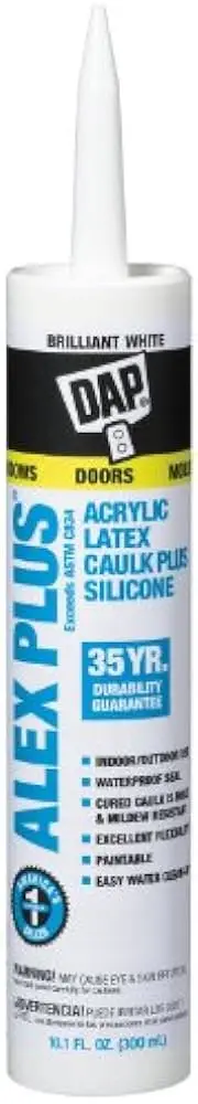 [18102] DAP 35 YEAR ALEX PLUS PAINTABLE WHITE/CLEAR CAULK - 18101