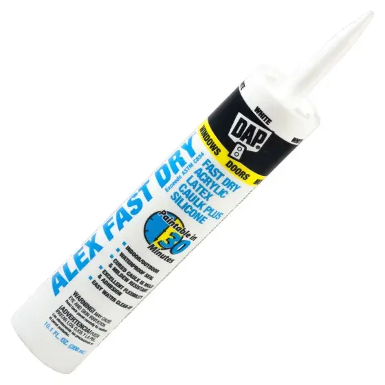 [070798184251] DAP ALEX FAST DRY WINDOWS AND DOOR CAULK PLUS SILICONE 10.1 FL - 18425